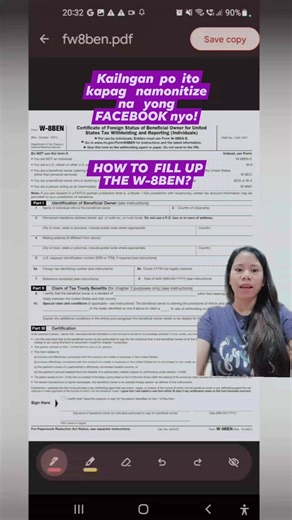 4.3K views · 88 reactions | How to fill up the W-8BEN? #viralreels #fbreelsviral #tutorialreels #facebookreels #tips #tutorialvideo #TipsandTricks #viral #tutorial #W8BEN | Joan Y. Parrilla | Facebook