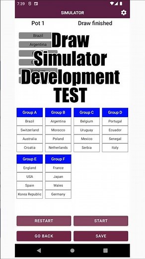 #FOOTBALLSIMULATOR | DEVELOPMENT TEST | Draw simulator