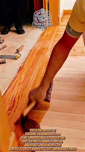 Process of Finishing Hardwood Floors with Floor Coating | Smooth & Durable Wood Floor Finish #shorts