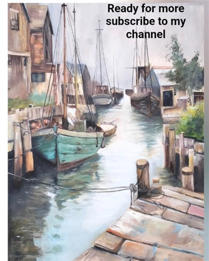 How to Paint a Beautiful Canal Boat Scene | Easy Landscape Tutorial #paintingtimelapse