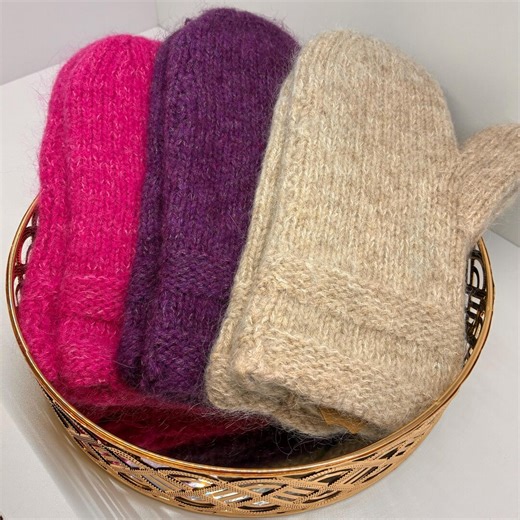 Felted Wool/angora Silk Mittens - Etsy Canada