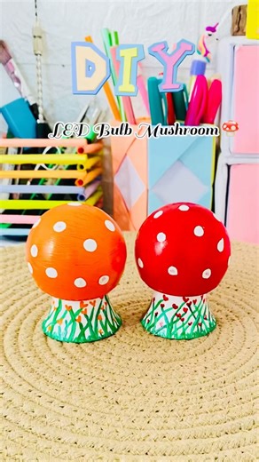 Diy LED Bulb Mushroom 🍄 #shortvideo #diy #craft #wastematerialcraft