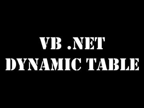 Create table dynamically asp.net vb