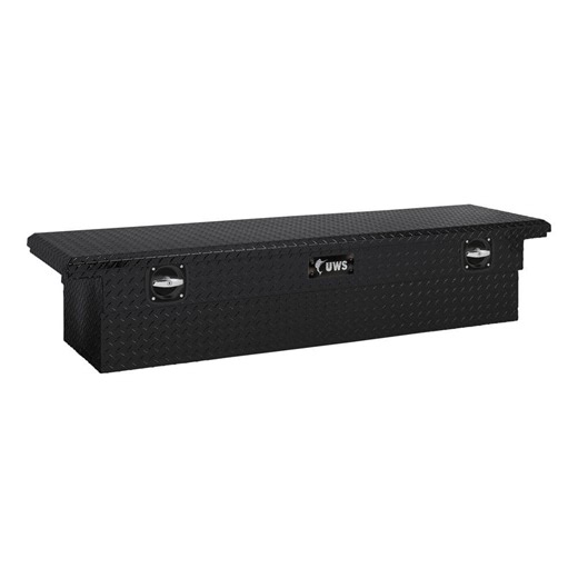 Check The Home Depot's Q&A Before Buying: UWS Truck Tool Box in Aluminum w/ Low-Profile, 72 in., Secure Lock (Heavy Packaging), in Matte Black