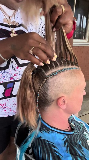 Turquoise Dragon Braid Mohawk: Softball Hairstyle Tutorial