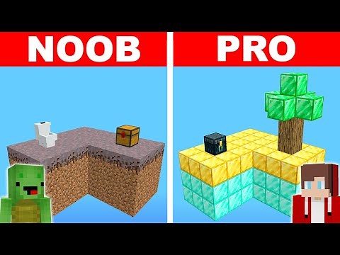 Minecraft NOOB vs PRO: SKYBLOCK SECURITY HOUSE ONE BLOCK by Mikey Maizen and JJ (Maizen Parody)