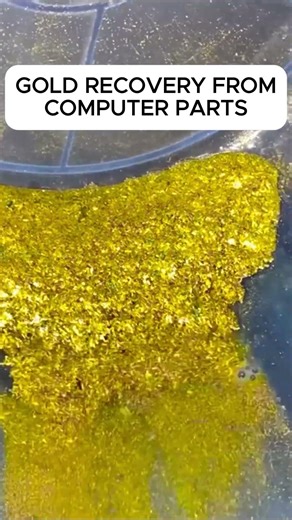 Gold Recovery from Computer Parts #goldrecovery #gold #ewaste #shorts