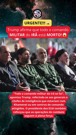 Trump afirma que todo o comando militar do irã está MORTO! 😱