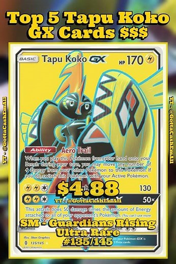 Top 5 RAREST Tapu Koko GX Pokémon Cards (Shocking Finds!) ⚡🔥 #pokemon #top5 #tcg #pokémon