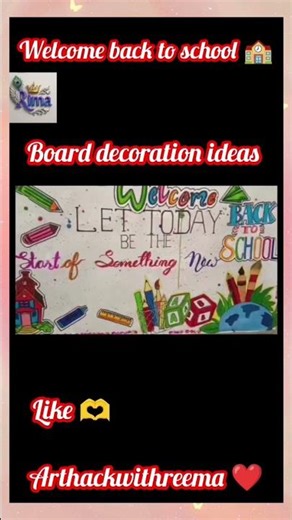 🫶Bulletin board | welcome back board decoration | #schooldecor#short#viral#art DIY#painting#song
