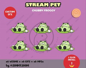 Animated Frog Stream Pet Custom Widget / STREAMELEMENTS Interactive Stream Twitch Streamers & Youtube / Head Pat / React Chat Stream Mascot - Etsy