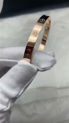 Custom Made Cartier Love Bangle Bracelet 18K Real Gold With Four Diamonds