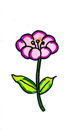 Flower Drawing Glow-Up 🌸✨ | Easy, Quick & Super Satisfying! #shorts #flower #drawingtutorial