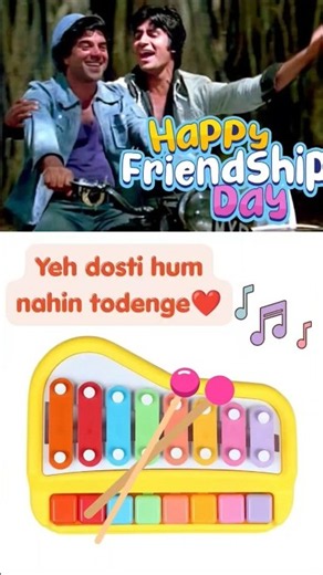 Yeh Dosti Hum Nahi Todenge 🎵 Easy Xylophone Notes! #FriendshipDay #xylophone #music #amitabhbachchan
