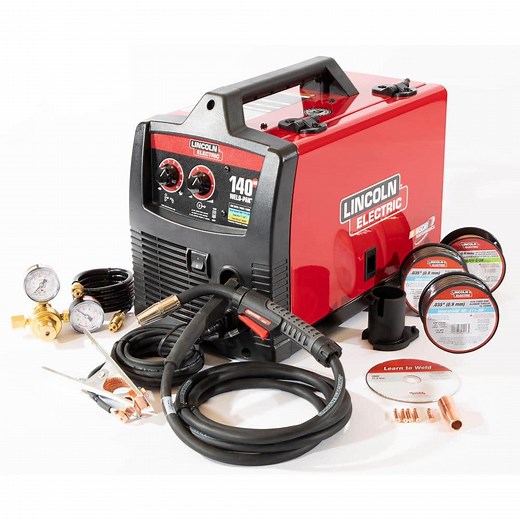 Lincoln Electric 140 Amp Weld Pak 140 HD MIG Wire Welder w/Magnum 100L Gun, Sample Spools MIG Wire and 2 Flux-Cored Wire 115V Starter Kit K5365-32 - The Home Depot