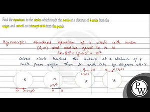 Find the equations to the circles which touch the \\( x \\)-axis at a distance of 4 units from the...