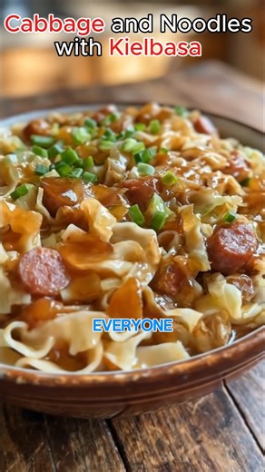Smoky kielbasa, tender cabbage, and buttery noodles all in one cozy pot 😍 This old-fashioned classic is simple, hearty, and full of comfort. | Recipes sophia