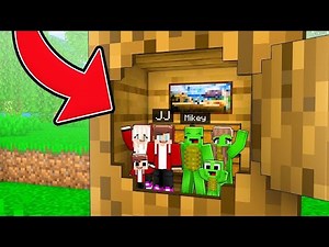 Maizen's Family and Mikey's Built a Secret SMALL Base inside a TREE! - JJ and Mikey in Minecraft!