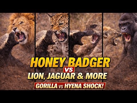 Honey Badger vs Lion, Jaguar & Gorilla | Ultimate Wildlife Battles