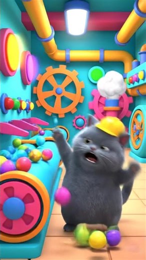 Cute Cartoon Cat Works Frantically Assembly Line Inside #Shorts