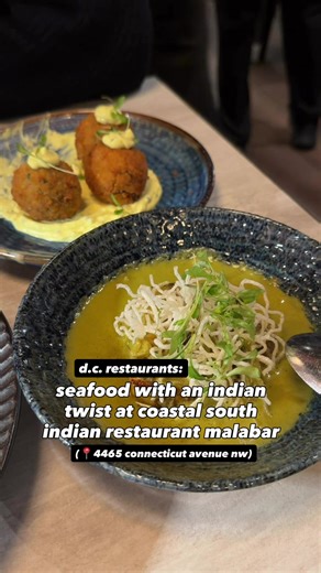 cross the street from Bread Furst is Malabar, a new coast South Indian restaurant in Forest Hills. Inside the old Rosedale space, James Beard Award-winning Chef Vikram Sunderam creates seafood dishes with an Indian twist like ginger black cod and scallops with coconut. The menu also includes favorites like butter chicken, biryani, and a tamarind margarita. Malabar is open every day from 5-10 p.m. It’s one block from the Van Ness-UDC Metro, and street parking is easier to find. #dceats #dcrestaur