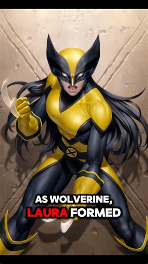 Laura Kinney 🐾✨, also known as X-23, is a female clone of Wolverine created by the Weapon X program. Like Logan, she possesses regenerative healing, superhuman senses, and retractable claws, with two claws in each hand and one in each foot ⚔️🔥. Initially trained as a living weapon, Laura struggled with her violent origins before breaking free and finding purpose as a hero. She became a member of the X-Men, X-Force, and even took on the Wolverine mantle, proving herself a capable leader and pro