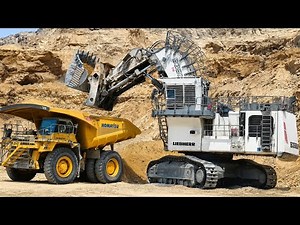 How Fast Can Liebherr 9350 Load These Massive Trucks?