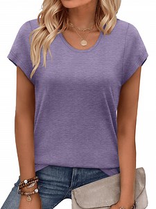 MOSHU Casual Womens T-Shirts Basic Tops for Women Cap Sleeve Loose Tank Tops