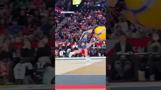 Japanese volleyball player slides across court to apologise after hitting woman with ball | Mary Bouras