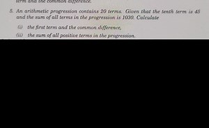 An arithmetic progression contains 20 terms. Given that the ten... | Filo