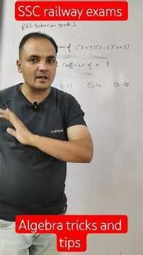 learn to find coefficient of x in the given expansion#binomialtheorem#algebra#rrbtechnician#ssc