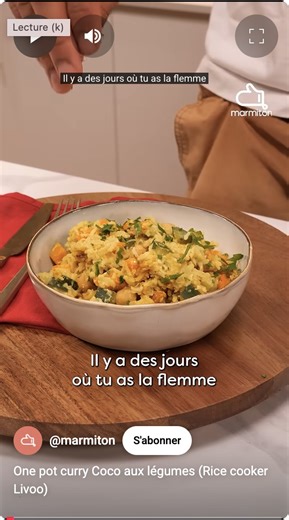 One pot curry Coco aux légumes (Rice cooker Livoo)