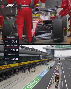 In Formula one this is called double-stacking Two cars for the same team are pitted at the same time.