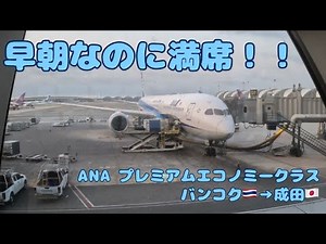 早朝なのに満席！！ANAプレミアムエコノミークラスで バンコク🇹🇭から日本🇯🇵へ！