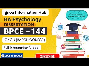 IGNOU BA Psychology (Hons) BPCE-144 Dissertation File BAPCH COURSE﻿ l Full Information Video l #like