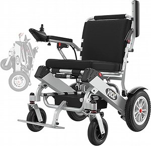 VOCIC V62 Rollstuhl Elektrisch Faltbar Leicht bis 136KG,25KM Doppelbatterie Ultraleichte Flugtüchtige Flugzeuge Elektrischer Rollstuhl,500W Elektrorollstuhl für Allen Gelände|5 Jahre Support