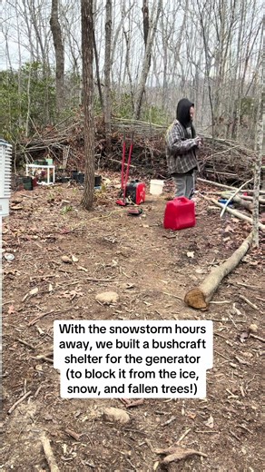 Building a Shelter for Our Generator During Snowstorm
