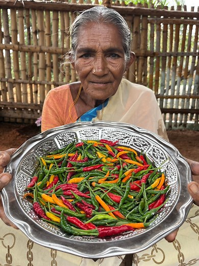 Bird eye Chilli Recipe 😋 | Grandma | Countryfoodcooking | Country Food Cooking