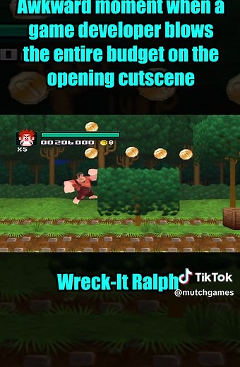 When a game developer blows the entire budget on a cutscene #wreckitralph #wii #disney