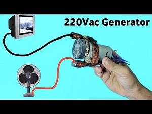 i make 220vac electric dynamo generator at home from magnetic coil and Dc motor