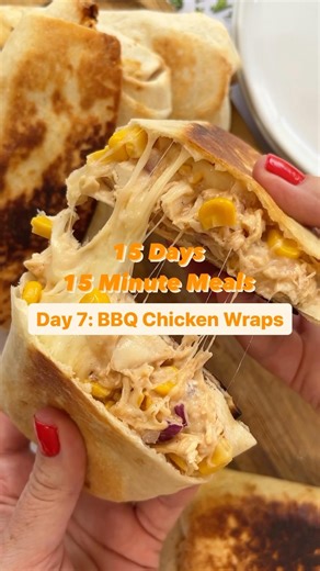 🍗🌯 BBQ CHICKEN WRAPS 🌯🍗 Gooey, cheesy, delicious and ready in under 15 minutes 🙌🏼 Recipe is at tamingtwins.com now and linked in my profile (click @tamingtwins then click below ‘ALL RECIPES HERE’ and go to the 15 Minute Meals option) #15minutemeals #easyrecipes #chickenwrap #chickenrecipes #chickendinner | Taming Twins - Fuss Free Family Food