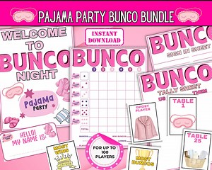 Pajama Party Bunco Game, Girls' Night Games, Adult Sleepover Games, Slumber Party Activities, Cozy Game Night Ideas, Bunco Party Supplies - Etsy