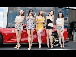 스칼렛, 한민영, 유리, 손비로하, 오은담 단체포즈 - 레이싱모델 올스타 모터쇼 직캠 (22.06.06)