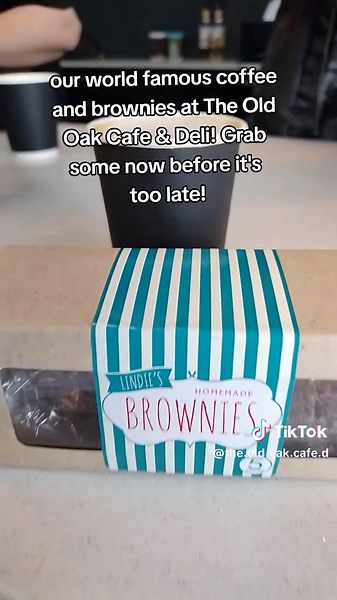 Delicious Brownies and Coffee at The Old Oak Café