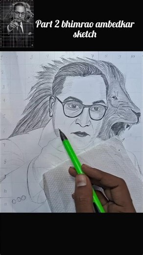 DR Babasaheb Ambedkar Drawing🔥 With Lion Face 🦁✍️❤️ #shorts #ambedkar #drawing #ambedkarjayanti