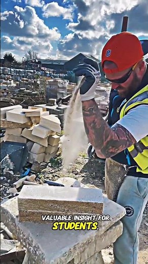Mastering Stone Cutting Techniques – Traditional Masonry Skill in Action🇺🇸