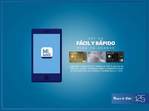 Solicitar un avance en efectivo desde tu celular es fácil y rápido 💸. Con la App Mi_Banco transfiere desde la Tarjeta de Crédito a tu cuenta en simples pasos. ¡Si aún no tienes la App descárgala ya! | Banco de Chile