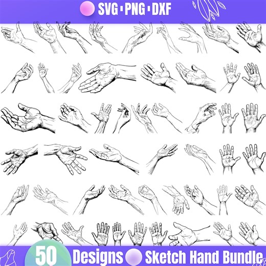High Quality Sketch Hand SVG Bundle, Hand Dxf, Hand Png, Hand Vector, Hand Clipart, Hand Drawing, Hand Illustration, Hand Line Art - Etsy