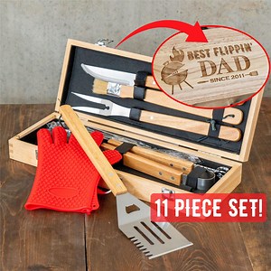 Gift for Dad, Personalized Grill Set, Custom Father's Day Gift, Bbq Grill Set, Mens Bbq, Grilling Tool Set, Men's Grill Gift, Bbq Gift Set - Etsy