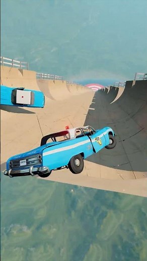 🚓📲🧨Springboard vs 6 Police Cars #beamngdrive #beamngmods #LongestBusCrash